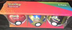Pokemon TCG Poke Ball Lot of 3 Balls- 9 Total Packs Sealed Unopened NEW - Image 1