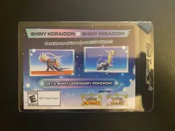 Pokemon Scarlet And Violet Code Shiny Koraidon or Miraidon UNSCRATCHED BRAND NEW - Image 1