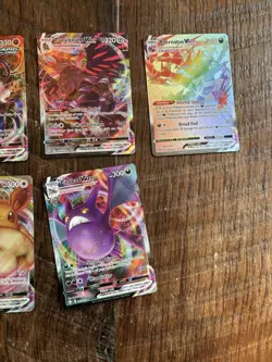 Pokemon TCG 7 Card VMAX Lot! Full Art, Rainbow VMAX Cards! Eevee, Meowth, Crobat - Image 3