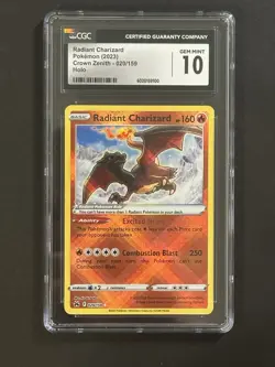 CGC 10 Radiant Charizard 020/159 Crown Zenith Shiny/Radiant Rare Pokemon Card - Image 1
