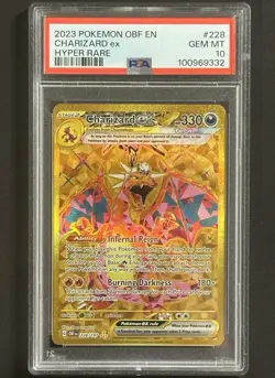2023 POKEMON OBF EN-OBSIDIAN FLAMES HYPER RARE #228 CHARIZARD EX PSA 10 - Image 1