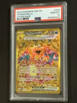2023 POKEMON OBF EN-OBSIDIAN FLAMES HYPER RARE #228 CHARIZARD EX PSA 10 - Image 2