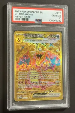 2023 POKEMON OBF EN-OBSIDIAN FLAMES HYPER RARE #228 CHARIZARD EX PSA 10 - Image 3