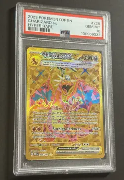 2023 POKEMON OBF EN-OBSIDIAN FLAMES HYPER RARE #228 CHARIZARD EX PSA 10 - Image 4