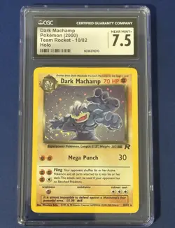 Pokemon Team Rocket Dark Machamp Holo 10/82 NM+ CGC 7.5 - Image 1