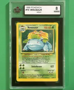 Pokemon 1999 Base Set Unlimited Venusaur Holo Rare #15 🍃KSA Graded 8 NMM Mint💎 - Image 1