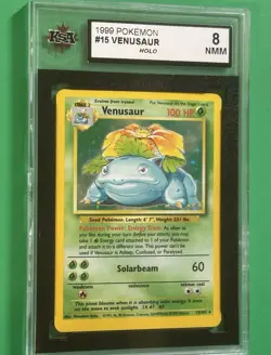 Pokemon 1999 Base Set Unlimited Venusaur Holo Rare #15 🍃KSA Graded 8 NMM Mint💎 - Image 3