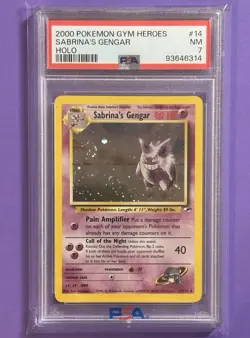 Pokemon Gym Heroes 2000 Sabrina's Gengar Holo 14/132 Rare PSA 7 Near Mint 💎 - Image 1