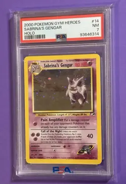 Pokemon Gym Heroes 2000 Sabrina's Gengar Holo 14/132 Rare PSA 7 Near Mint 💎 - Image 2