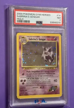 Pokemon Gym Heroes 2000 Sabrina's Gengar Holo 14/132 Rare PSA 7 Near Mint 💎 - Image 3