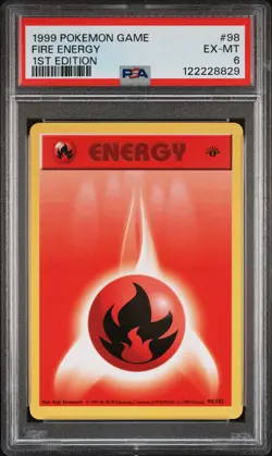 1999 POKEMON BASE SET 1ST EDITION #98 FIRE ENERGY PSA 6 - Image 1