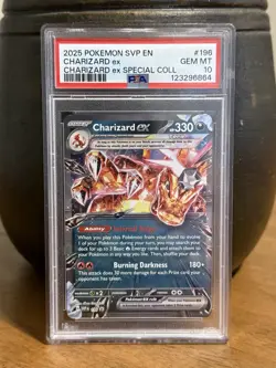 2025 POKEMON CHARIZARD EX SPECIAL COLLECTION PROMO #196 CHARIZARD EX PSA 10 - Image 1