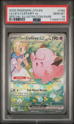 2025 POKEMON JTG EN-JOURNEY TOGETHER #184 LILLIE'S CLEFAIRY EX PSA 10 - Image 1