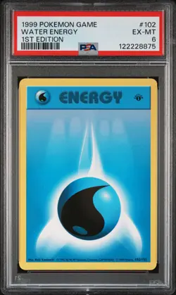 1999 POKEMON BASE SET 1ST EDITION #102 WATER ENERGY PSA 6 - Image 1