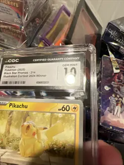 CGC 10 Pikachu Black Star Promo 214 Illustration Contest 2024 Pokemon TCG - Image 4