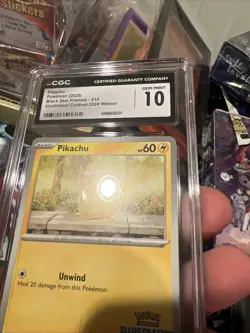 CGC 10 Pikachu Black Star Promo 214 Illustration Contest 2024 Pokemon TCG - Image 5