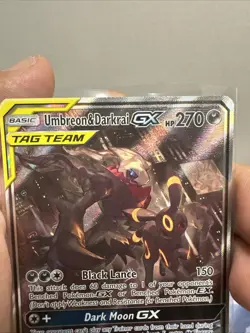 Pokemon TCG Umbreon & Darkrai GX Black Star Promo Tag Team Full Art Holo SM241 - Image 3