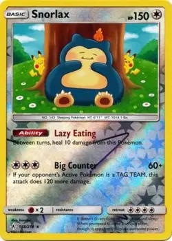 Lightly Played Snorlax - 158/214 - Reverse Holo Rare Pokemon Unbroken Bonds - Image 1