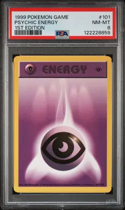 1999 POKEMON BASE SET 1ST EDITION #101 PSYCHIC ENERGY PSA 8 - Image 1
