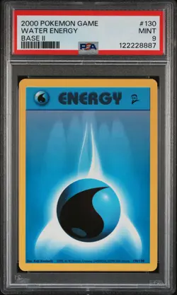 2000 POKEMON BASE SET 2 #130 WATER ENERGY PSA 9 - Image 1