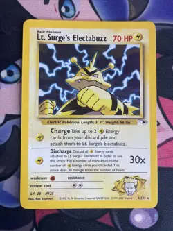 Lt. Surge's Electabuzz Gym Heroes 6/132 Holo Ultra Rare Pokemon TCG Card Mp - Image 1