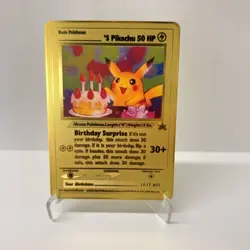 'S Pikachu 50 HP Gold Metal Pokemon Card-Collectible Gift Display！nice - Image 1