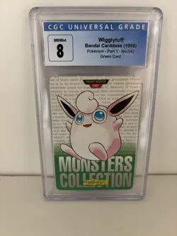 Wigglytuff #040 Bandai Carddass 1996 Pokemon Japanese Vending Card Graded CGC 8 - Image 1