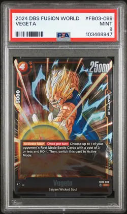 2024 DRAGON BALL SUPER CARD GAME FUSION WORLD RAGING ROAR #FB03-089 VEGETA PSA 9 - Image 1