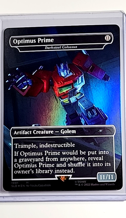 2022 MTG Magic the Gathering Secret Lair Transformers Foil #1081 Optimus Prime - Image 1