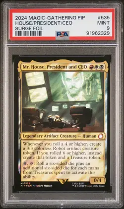 2024 MTG FALLOUT SURGE FOIL #535 MR. HOUSE, PRESIDENT AND CEO PSA 9 - Image 1