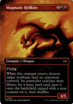 MTG Magmatic Hellkite (Borderless) Foil NM Tarkir: Dragonstorm Magic 380 - Image 2