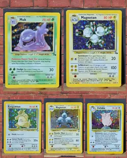 Pokemon Vintage Lot of 5 Original Holos LP Condition Base Base 2 Jungle Fossil - Image 1