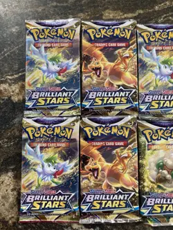Pokemon Brilliant Stars Sword And Shield Booster Pack Factory Sealed X8 - Image 2