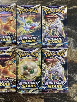 Pokemon Brilliant Stars Sword And Shield Booster Pack Factory Sealed X8 - Image 3