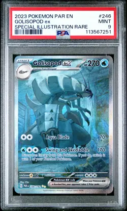 2023 POKEMON PAR EN-PARADOX RIFT SPECIAL ILLUSTRATION RARE GOLISOPOD EX PSA 9 - Image 1