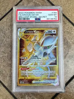 Arceus Vstar 2022 Pokemon Brilliant Stars Secret Rare Full Art FA #184 PSA 10 - Image 1