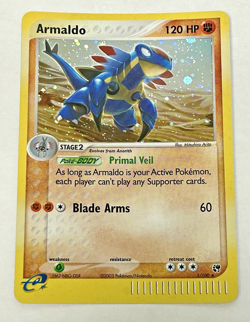 2003 Pokemon ARMALDO Ex Sandstorm Set HOLO Foil Rare 1/100 e-Reader SWIRL - MINT - Image 2