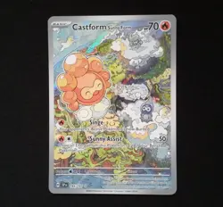 Pokemon Castform Sunny Form SV08: Surging Sparks 195/191 Illustration Rare NM - Image 1