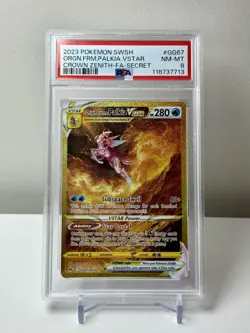 PSA 8 2023 POKEMON SWSH CROWN ZENITH #GG67 FULL ART/ORIGIN FORME PALKIA VSTAR - Image 1