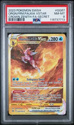PSA 8 2023 POKEMON SWSH CROWN ZENITH #GG67 FULL ART/ORIGIN FORME PALKIA VSTAR - Image 3