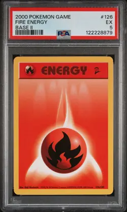 2000 POKEMON BASE SET 2 #126 FIRE ENERGY PSA 5 - Image 1