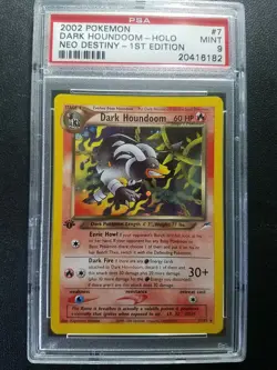 Pokemon PSA 9 1st Edition Neo Destiny Dark Houndoom Holo Rare (7/105) MINT - Image 1