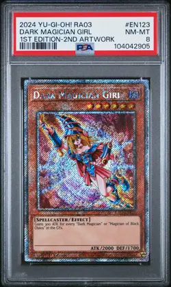 2024 YU-GI-OH! RA03-QUARTER CENTURY BONANZA #EN123 DARK MAGICIAN GIRL PSA 8 - Image 1