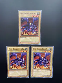Yugioh Two-Headed King Rex DB2-EN096 Common Unlimited Edition LP/MP X3 - Image 1