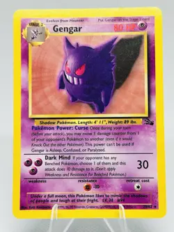 Gengar 20/62 Fossil Set 1999 WOTC Vintage Pokemon Card Rare LP/NM Regular - Image 1