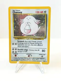 Chansey 3/102 Pokemon Card TCG Base Set Unlimited Holo MP - Image 1