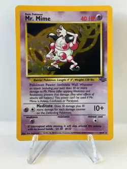 Mr. Mime 6/64 Pokemon Card TCG Jungle Unlimited Holo LP - Image 1