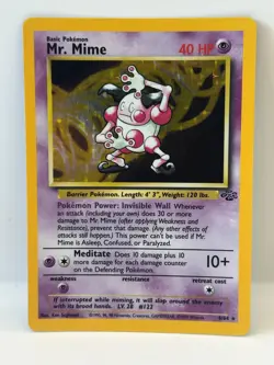 Mr. Mime 6/64 Pokemon Card TCG Jungle Unlimited Holo LP - Image 3
