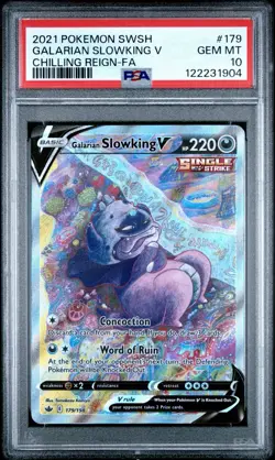 Pokemon TCG Galarian Slowking V 179/198 Chilling Reign Alternate Full Art PSA 10 - Image 1