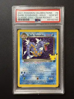 PSA 10 DARK GYARADOS HOLO 8 CELEBRATIONS POKEMON 2021 MJ10 - Image 1